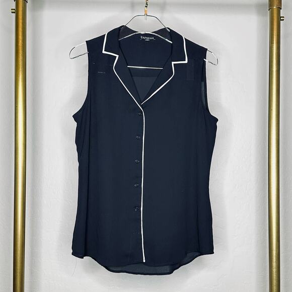Express Sleeveless Button Down Blouse - Picture 1 of 4
